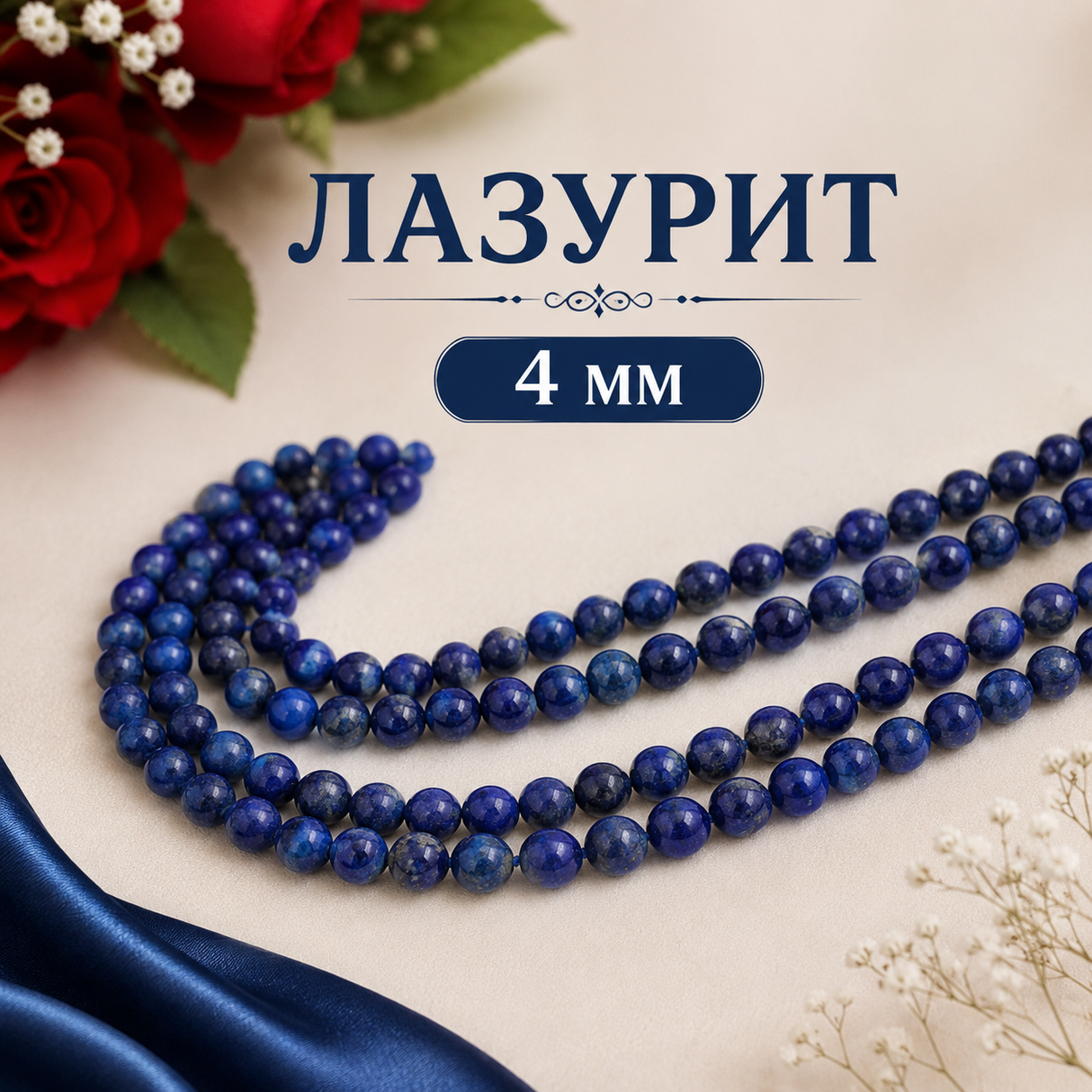 85 броя  Лазурит / 4 мм /   03384