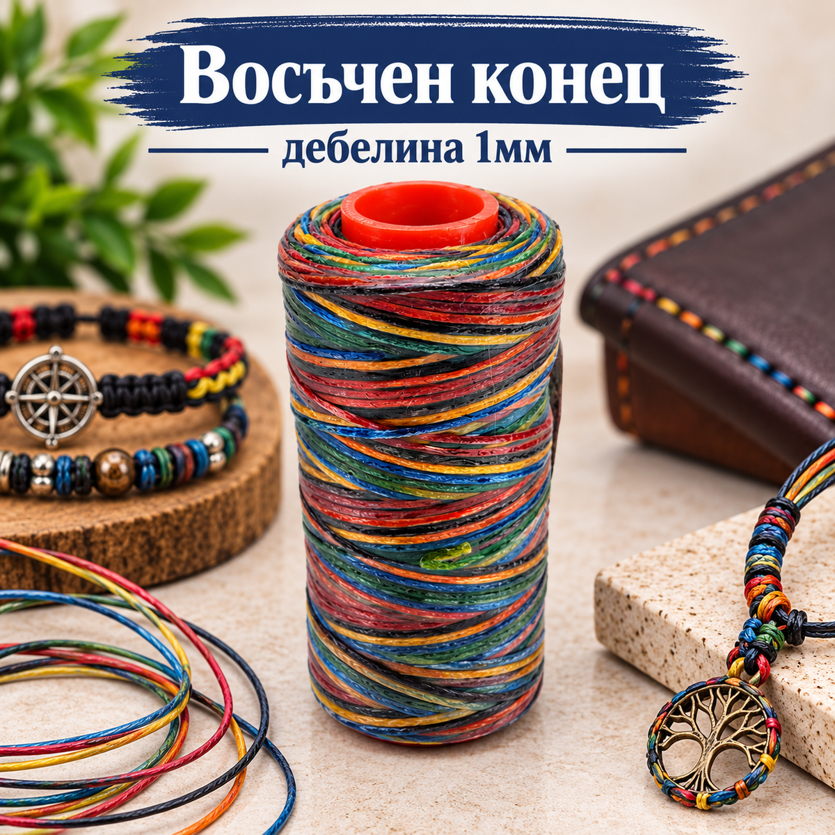 100 метра Восъчен конец /1мм/ - многоцветен  05622