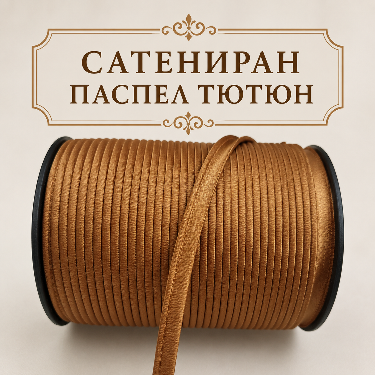 5 метра Сатениран паспел / 10 мм / -  Тютюн    02889