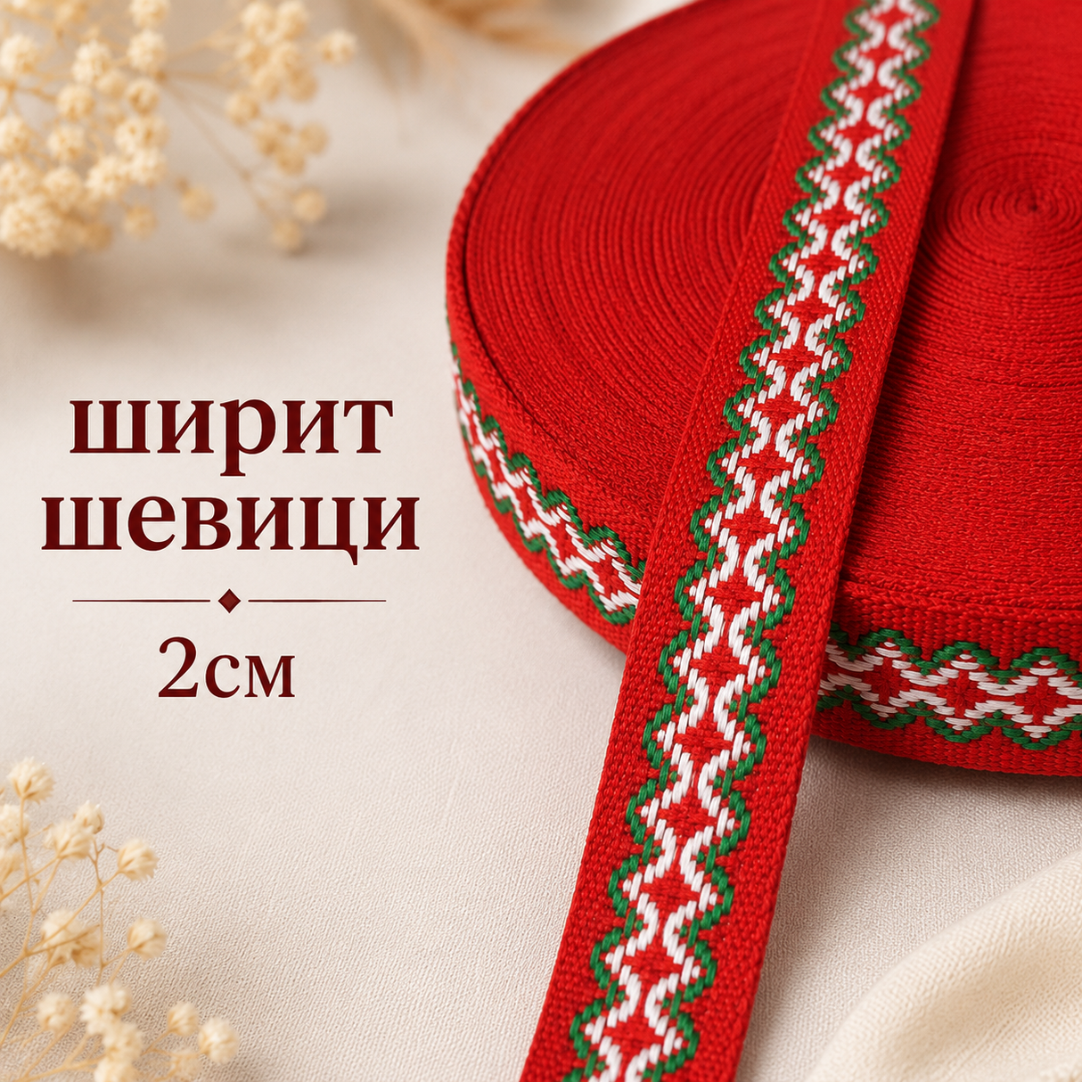 1 / 10 / 50 метра   Ширит шевици - 2 см   02936