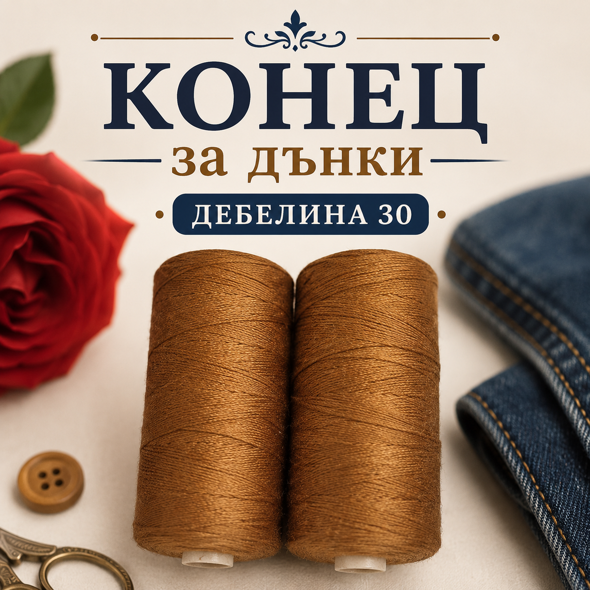 800 метра Конец за дънки / дебелина 30 /        04902