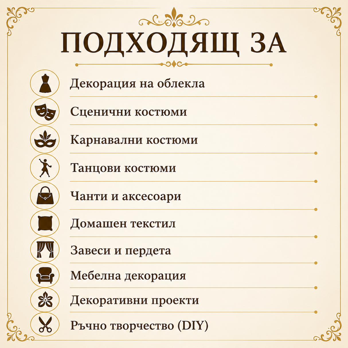1 метър Златни ресни с ламе / 25 см /  0353
