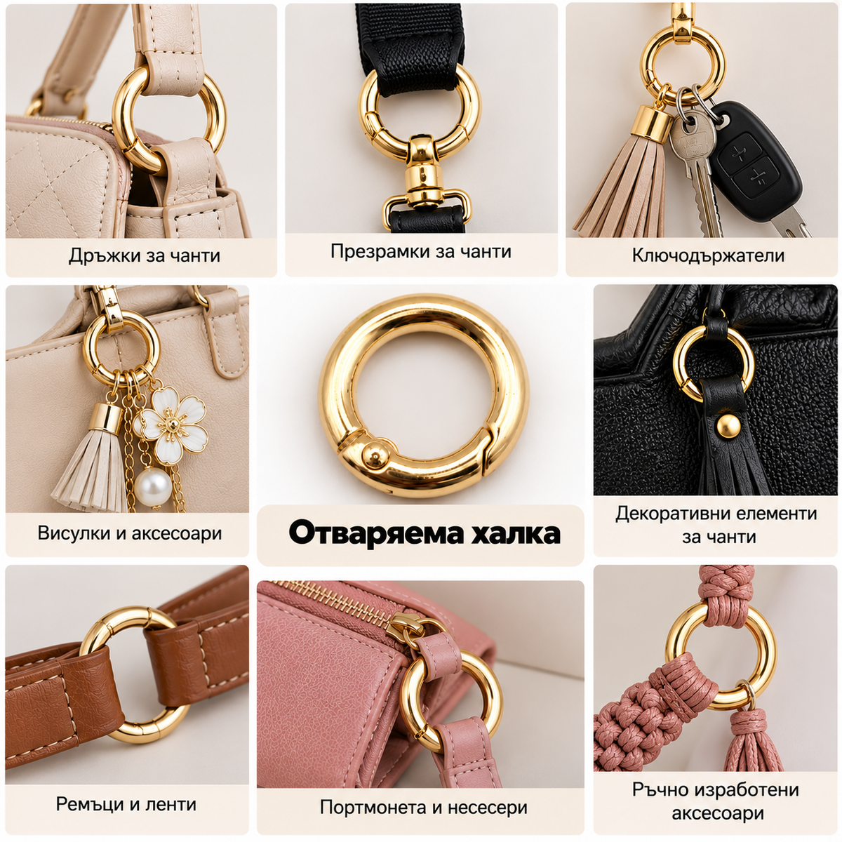1 /10 броя Отваряема халка /18мм/-златиста  05659