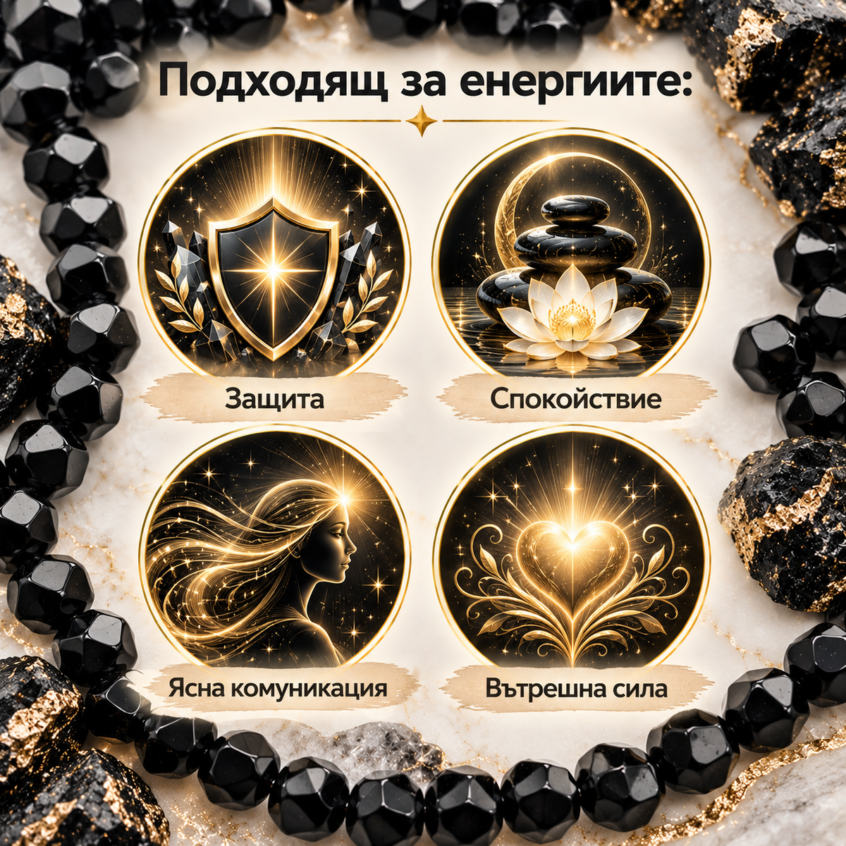 50 броя Оникс фасетиран /8мм/-черен  05677