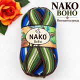 400 метра /100 грама Прежда NAKO Boho – многоцветна прежда с преливащи нюанси  05761