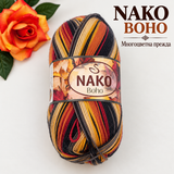400 метра /100 грама Прежда NAKO Boho – многоцветна прежда с преливащи нюанси  05758