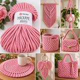 67 метра / 250 грама Макраме прежда YarnArt Macrame Braided /5мм/-розова   05766