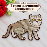 Бродирана термозалепваща апликация котка   05742